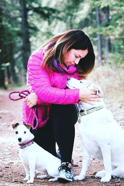 Hailey with her dogs